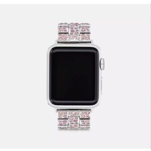 Coach x movado pave iced out pink ombré  diamond/crystal apple watch band/strap